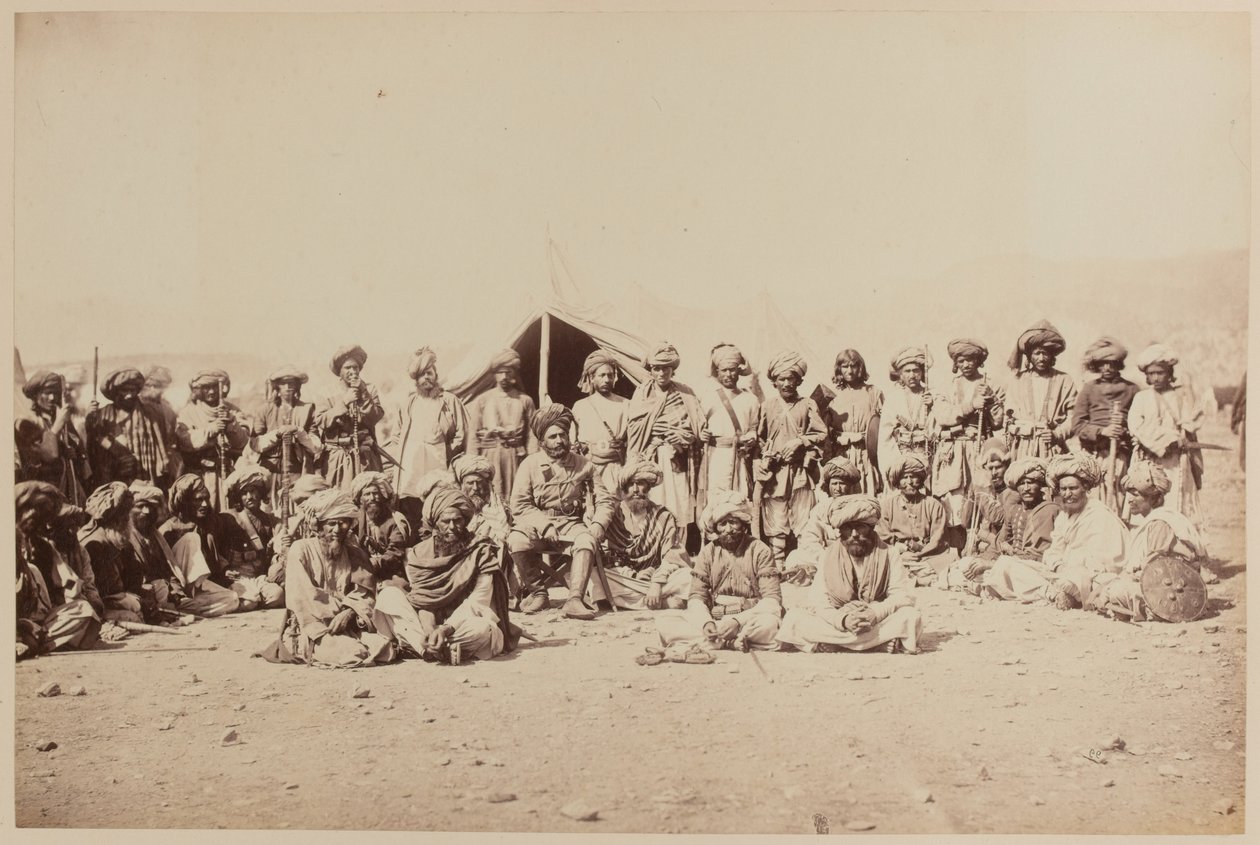 Afghanske stammemenn på en durbar av Unknown photographer