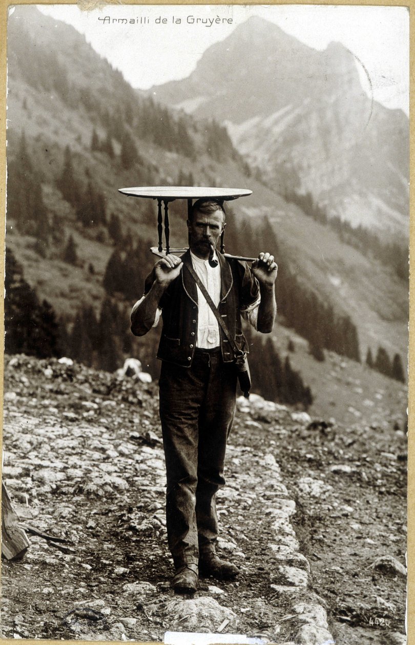 Armailli de la Gruyère - postkort, sent på 1800-tallet av Unknown photographer