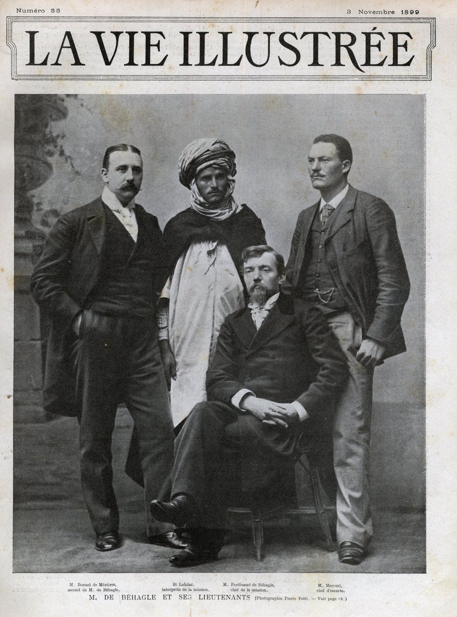 Ferdinand de Behagle (1857-1899) (fransk oppdagelsesreisende) sjef for misjonen og hans løytnanter av Unknown photographer