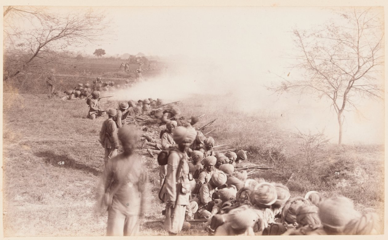 Skytelinje for det 14. regimentet av Bengal infanteri (Ferozepore Sikhs), Delhi treningsleir av Unknown photographer