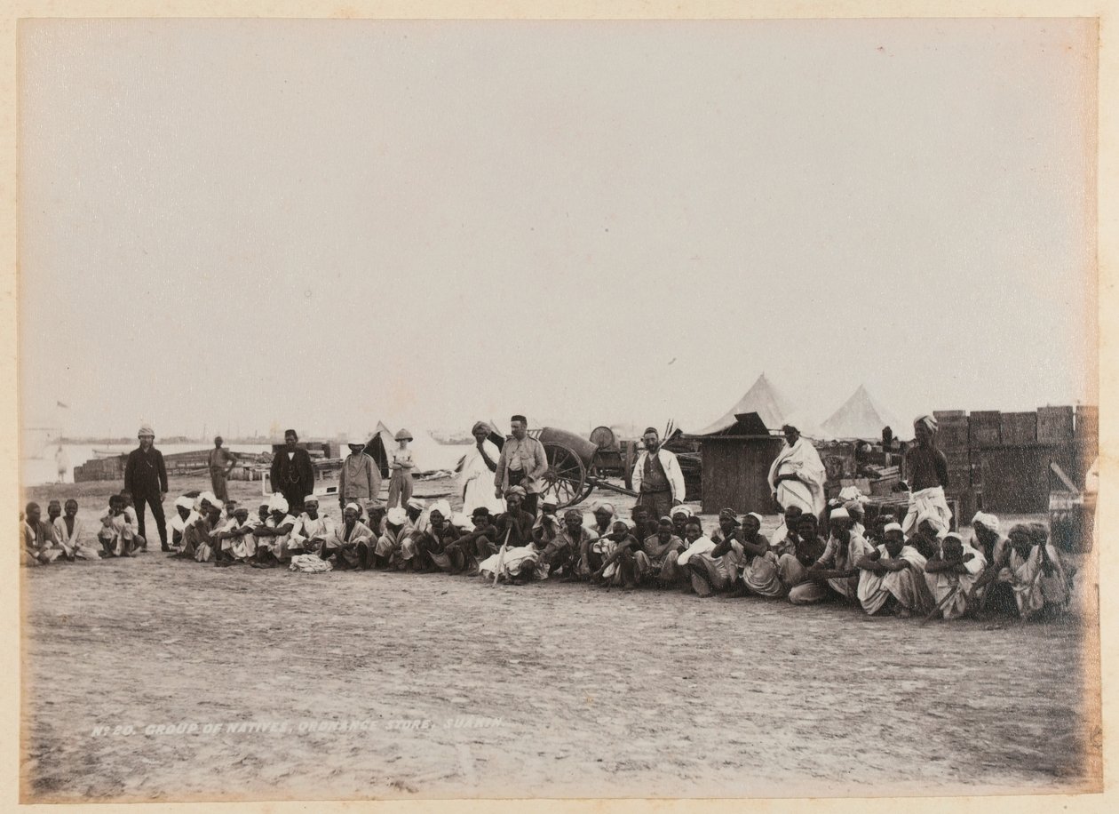 Group of Natives, Ordnance Store, Suakin, 1884 ca av Unknown
