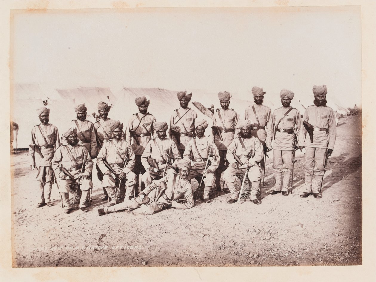 Indiske offiserer fra 28th Bombay Native Infantry, 1884 ca av Unknown