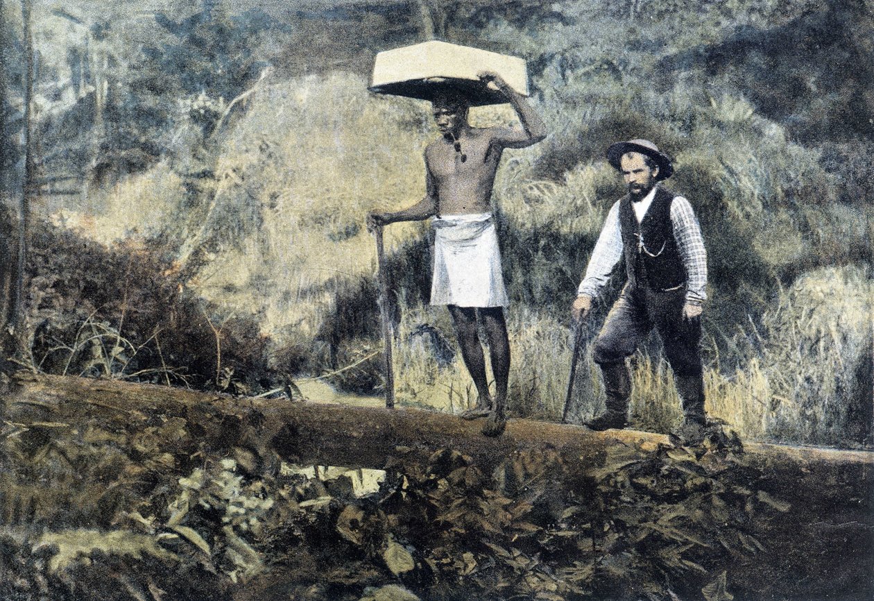 Kentzer: gullsøker og dens bærer - fotografi, slutten av 1800-tallet av Unknown photographer