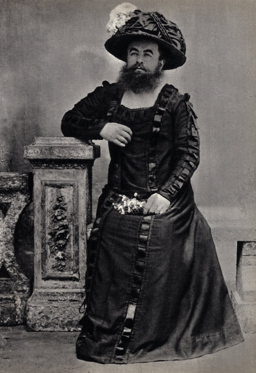 Les Monsters, la femme et skjegg. Fotografi, sent på 1800-tallet, Paris. Coll. Selva. av Unknown photographer