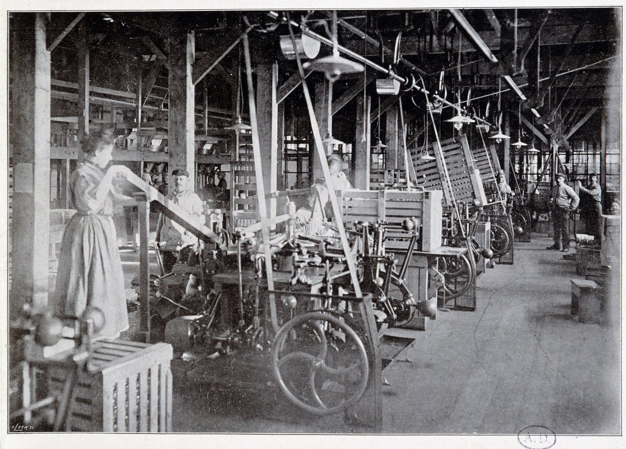 Produksjon av emballasje ved Van Houten sjokoladefabrikk - fotografering, slutten av 1800-tallet av Unknown photographer