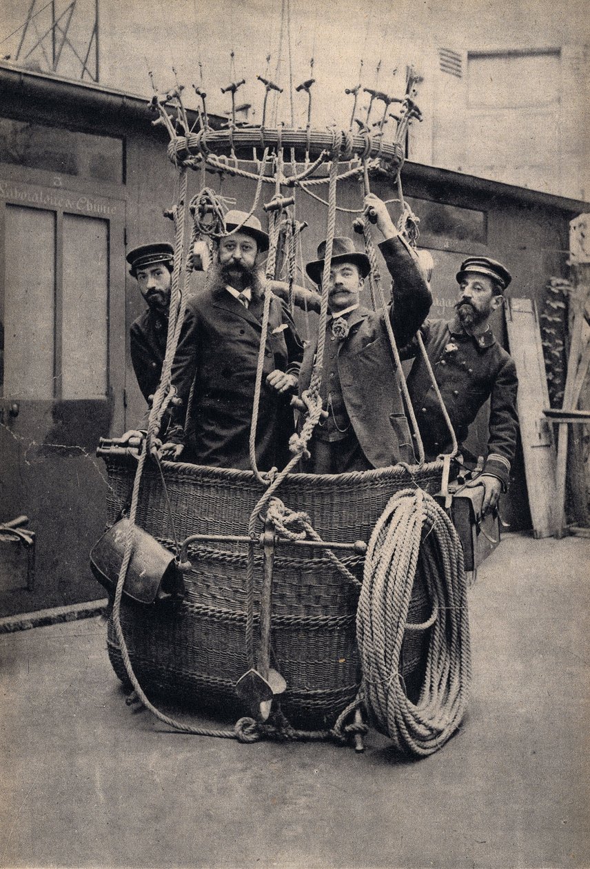 Fotografisk iscenesettelse med luftballong. Fotografi, sent på 1800-tallet, Paris. Coll. Selva. av Unknown photographer