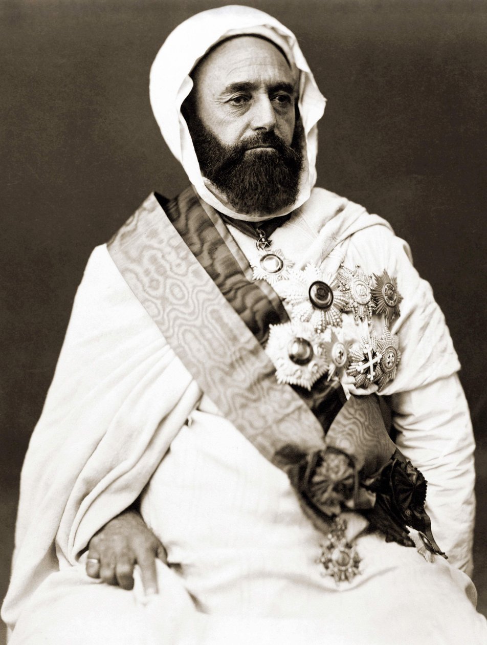 Portrett av Abd el Kader (Abd El-Kader) rundt 1875. av Unknown photographer