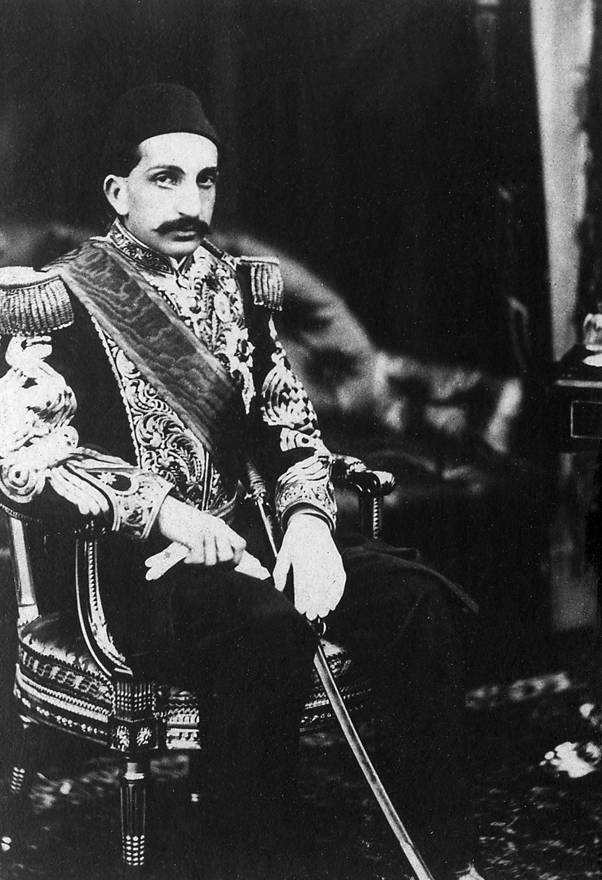 Portrett av Abdulhamid II (Abd ul Hamid, Abd-ul-Hamid, Abdulhemit, Abdul Hamid, Abd al-Hamid, Abd al-Hamid, Abd al-Hamid) (1842-1918), Sultan fra det osmanske riket. av Unknown photographer