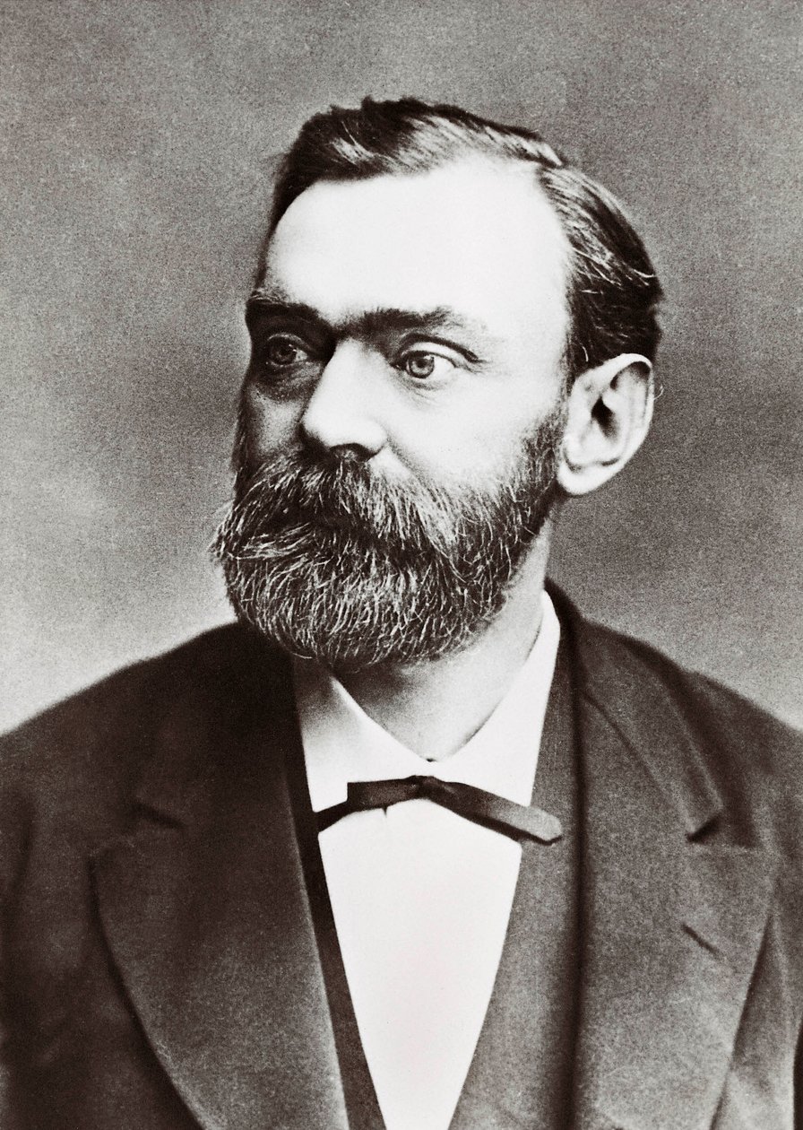 Portrett av Alfred Berhard Nobel (1833-1896), svensk kjemiker. Fotografi av Unknown photographer