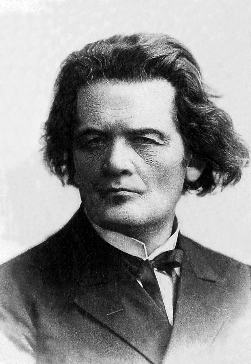 Portrett av Anton Rubinstein (1829-1894), russisk pianist og komponist. av Unknown photographer
