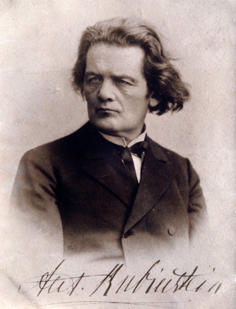 Portrett av Anton Rubinstein (s/hvitt bilde) av Unknown photographer