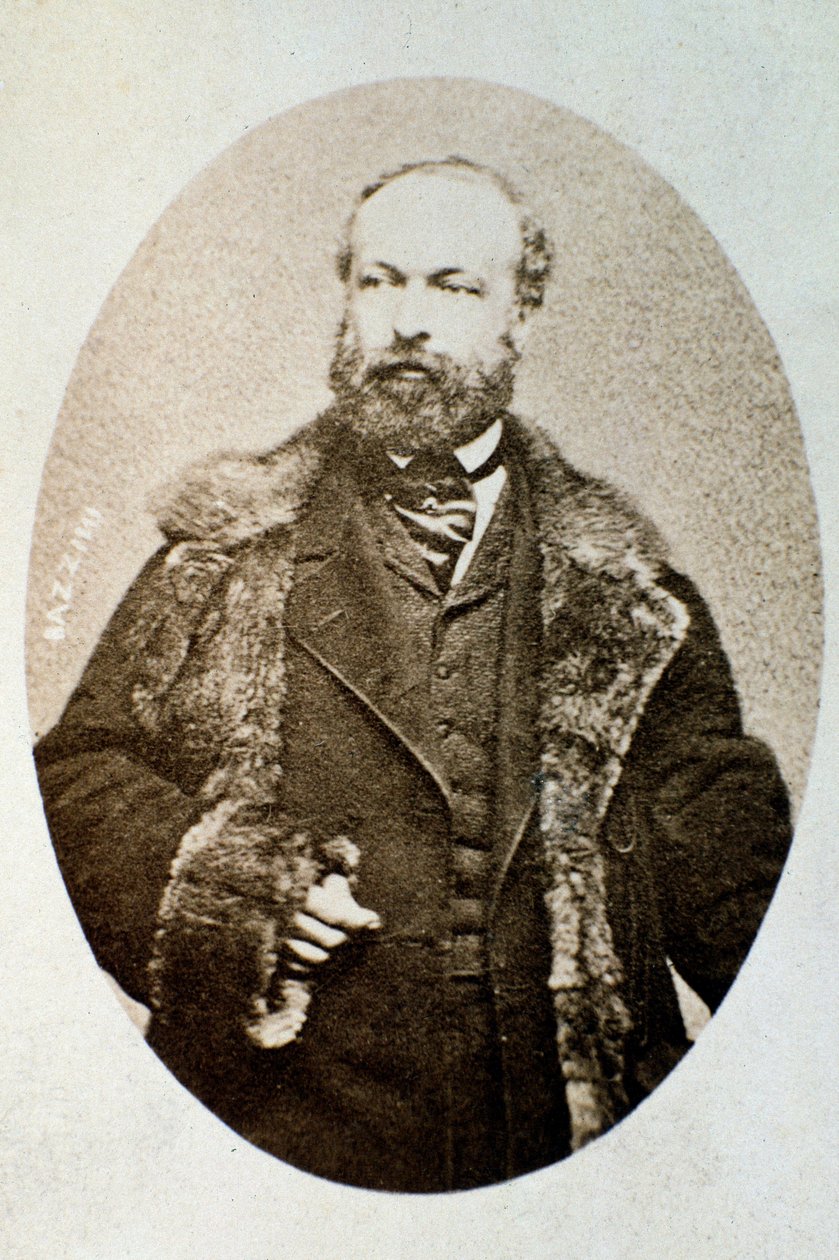 Portrett av Antonio Bazzini, italiensk komponist og fiolinist (s/hvitt foto av Unknown photographer