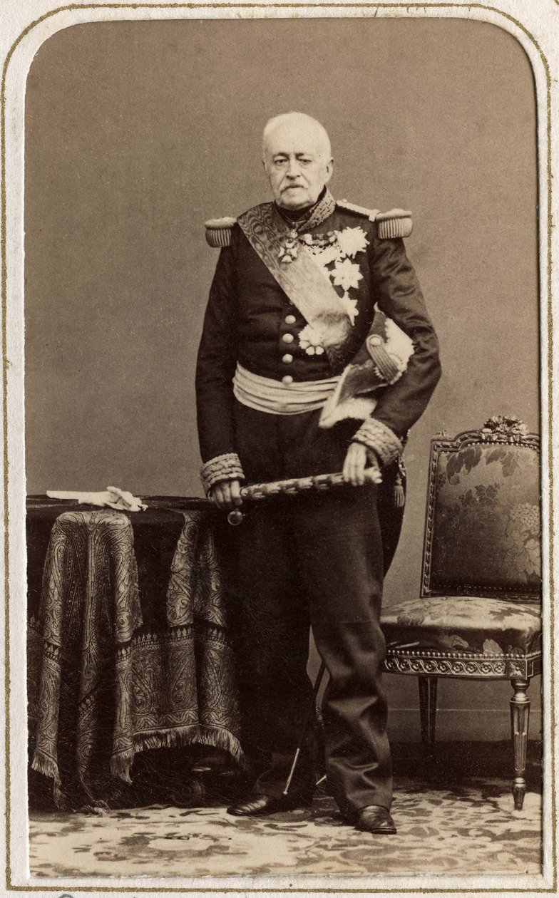 Portrett av Esprit Victor Elisabeth Boniface de Castellane, marechal fra Frankrike, fransk militær ble født i Paris 21. mars 1788 og døde i Lyon 16. september 1862. av Unknown photographer