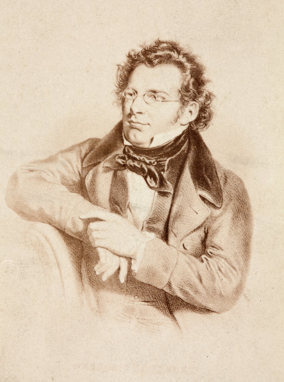 Portrett av Franz Schubert, ca. 1860-tallet (trykk) av Unknown photographer