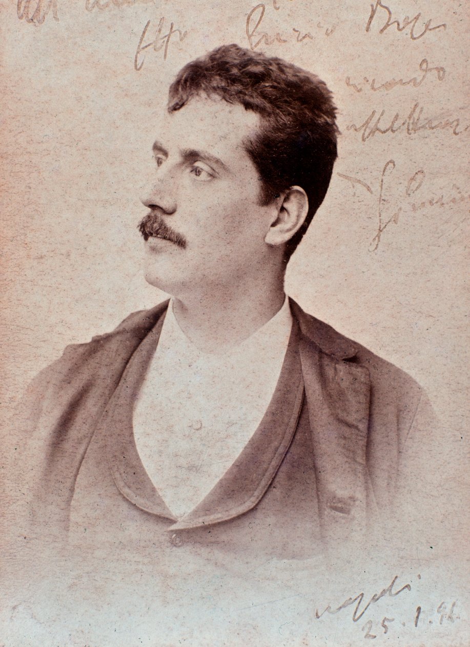 Portrett av Giacomo Puccini (s/hvitt foto av Unknown photographer