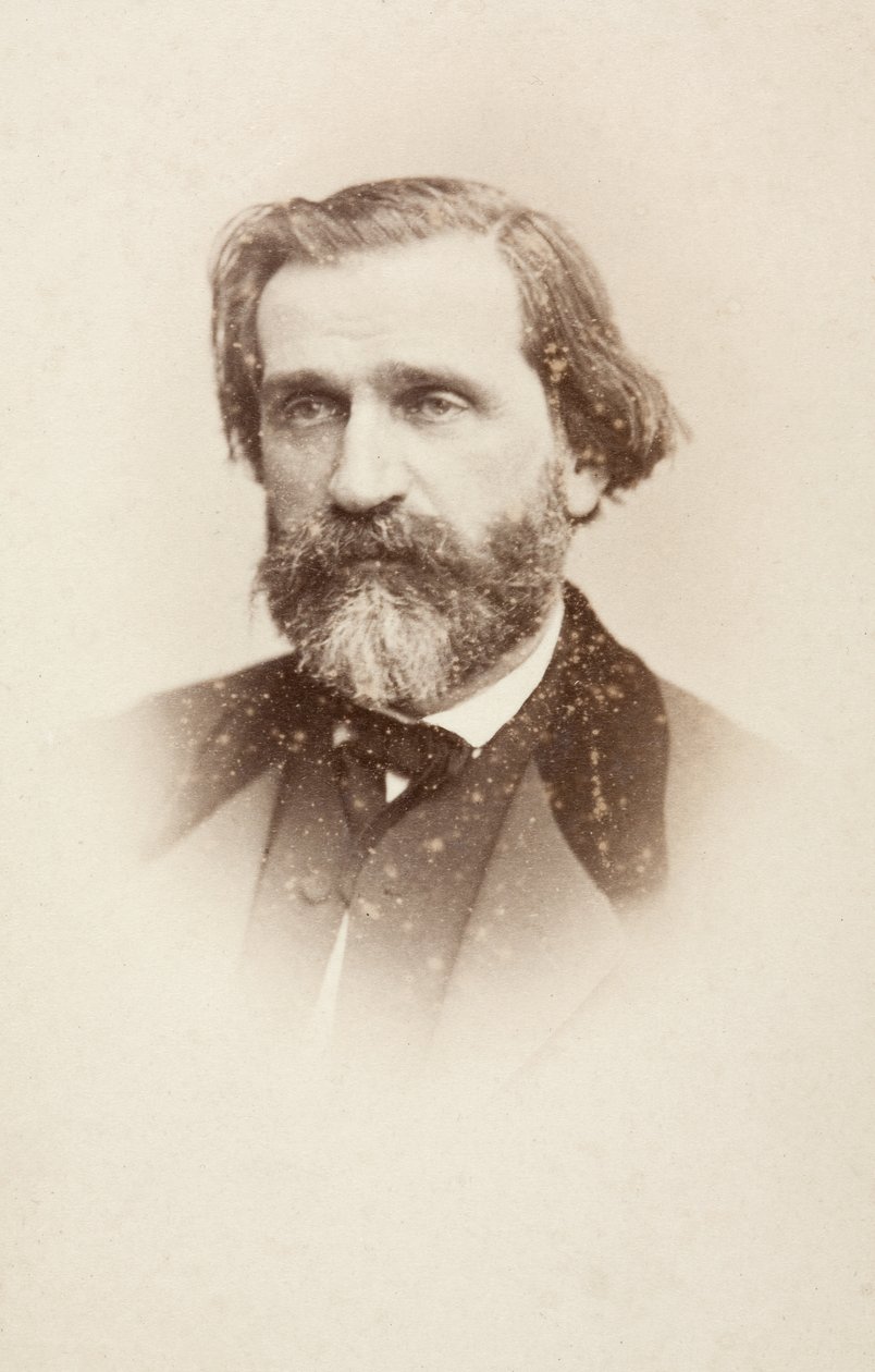 Portrett av Giuseppe Verdi, ca. 1860-tallet (s/hvitt-bilde) av Unknown photographer