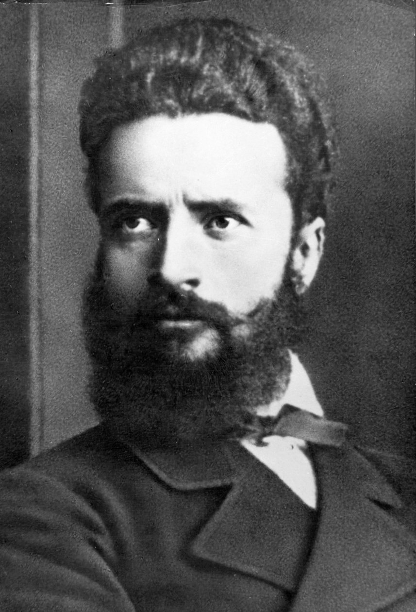 Portrett av Hristo Botev, bulgarsk poet og journalist også kjent som revolusjonær og nasjonal helt av Unknown photographer