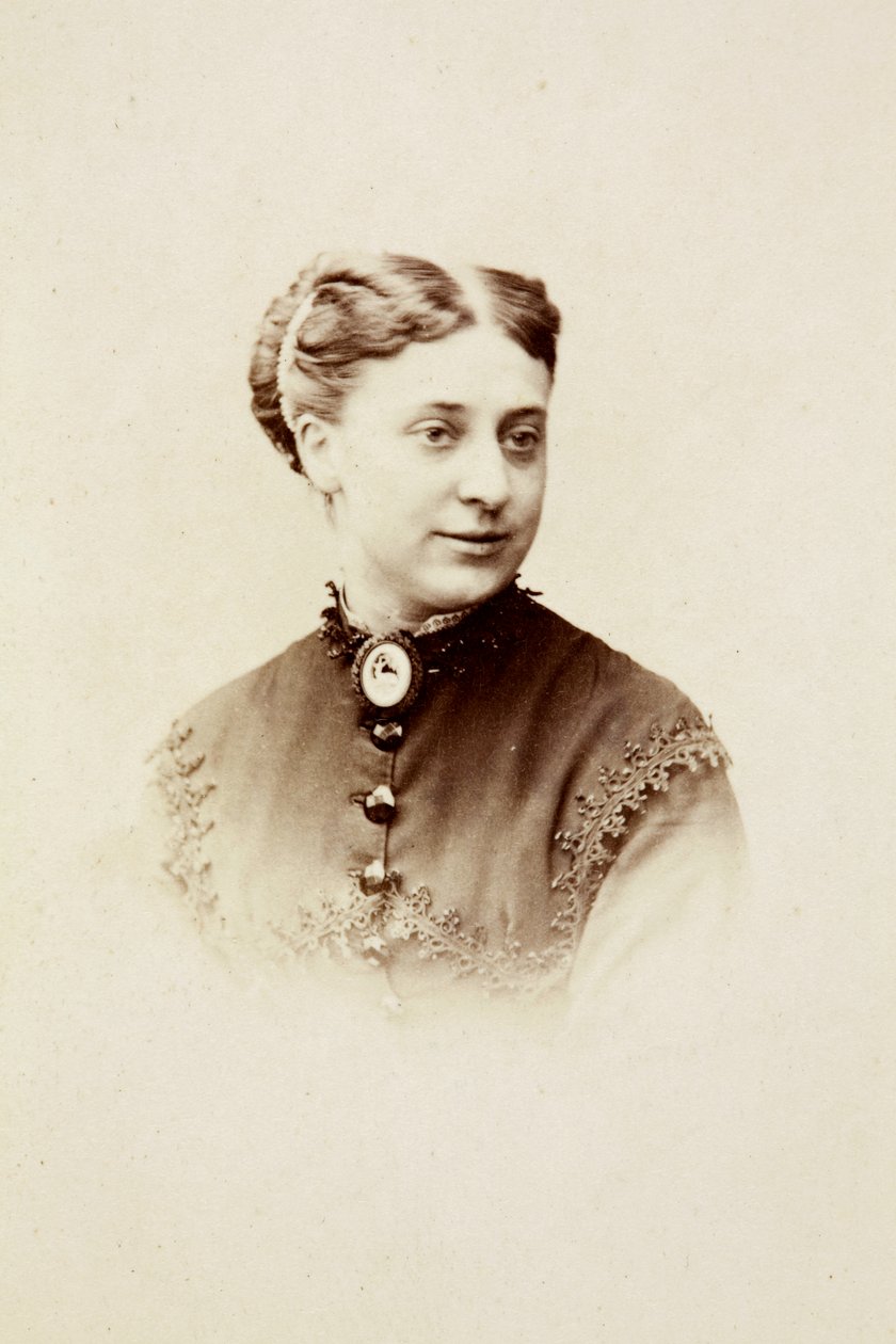 Portrett av frøken Dunlop, ca. 1860-tallet (s/hvitt-bilde) av Unknown photographer