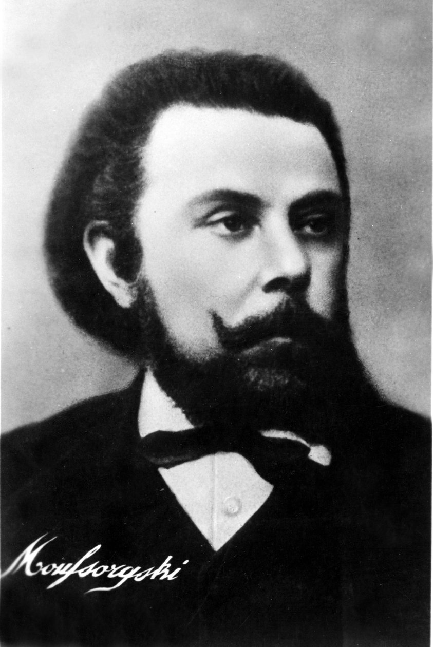 Portrett av Modest Petrovich Musorgsky (1893 - 1881), russisk komponist. 1800-tallsfotografering. av Unknown photographer