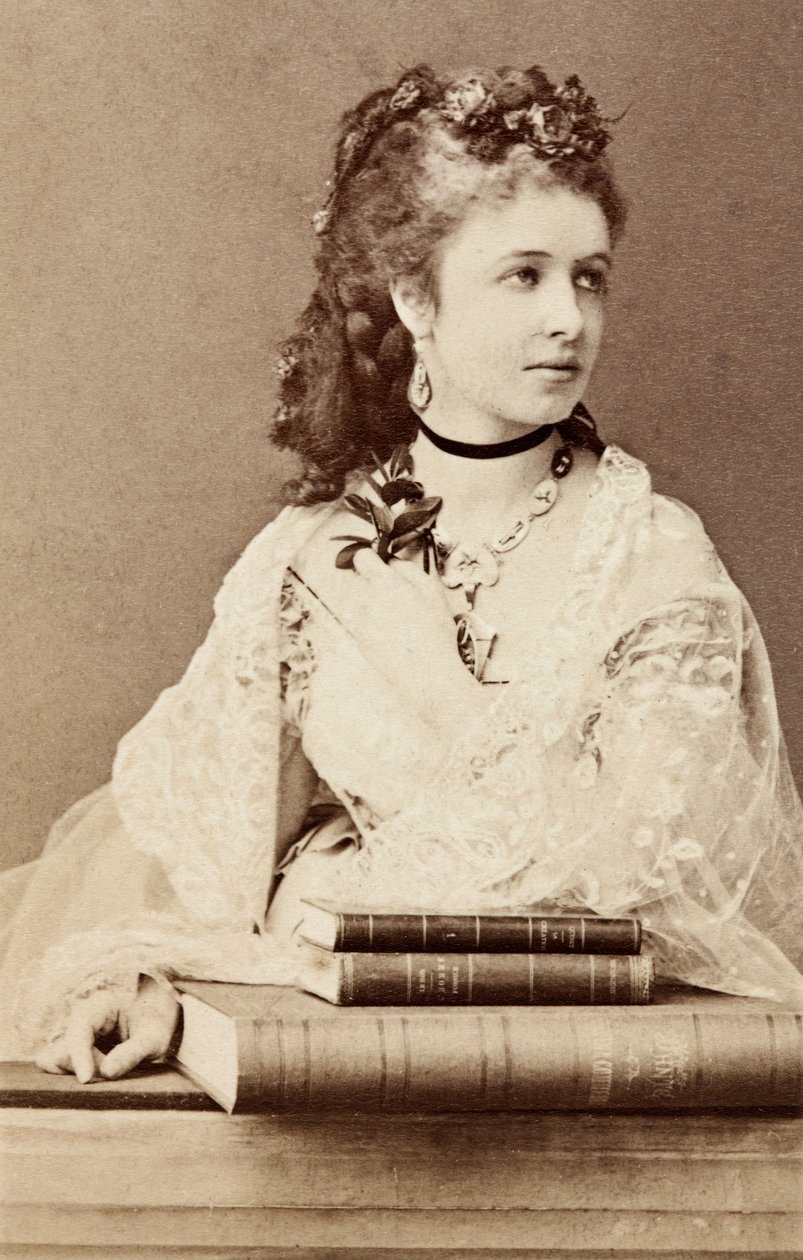 Portrett av Pauline Lucca, ca. 1860-tallet (s/hvitt-bilde) av Unknown photographer