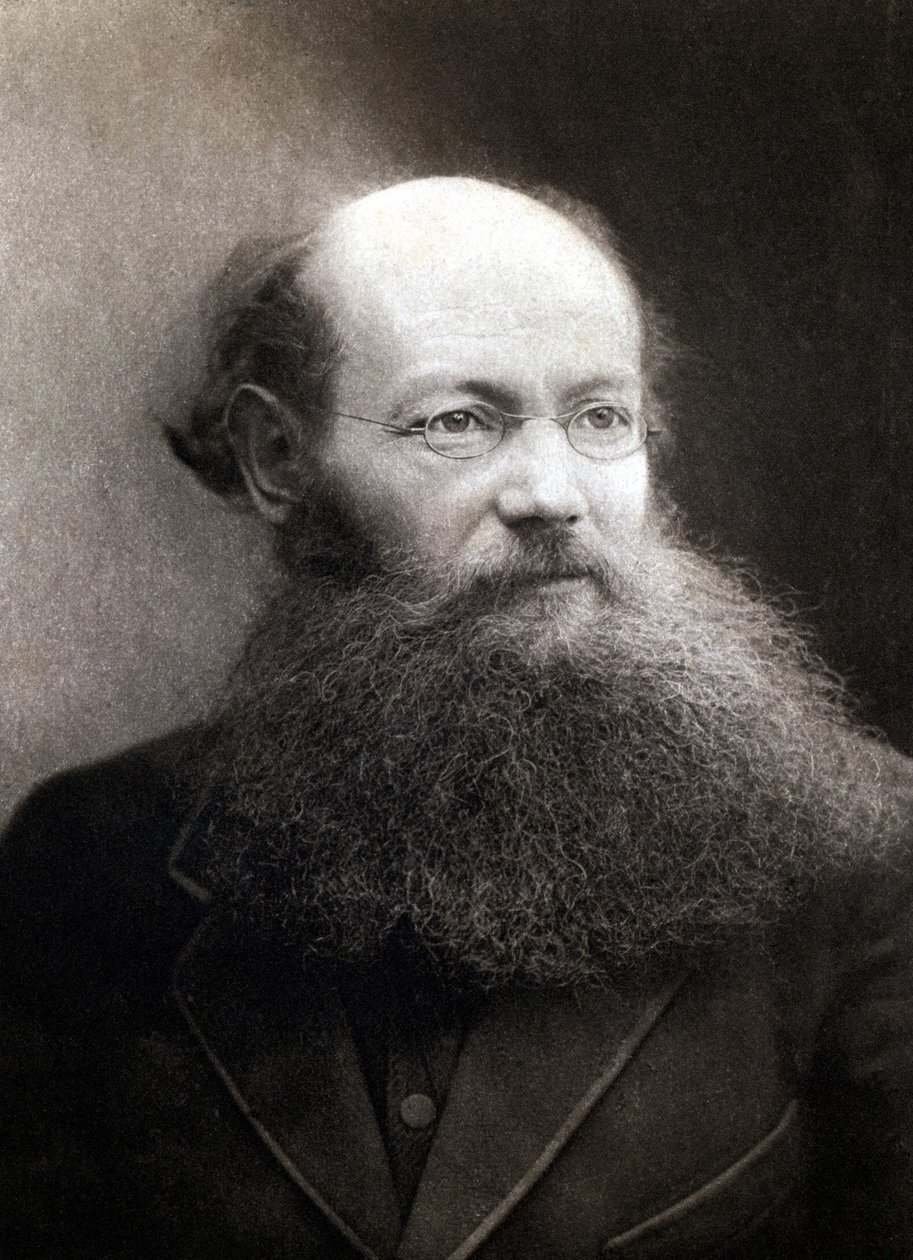 Portrett av prins Peter (Piotr) Alekseyevich Kropotkin (1842-1921), russisk revolusjonær og anarkist. av Unknown photographer