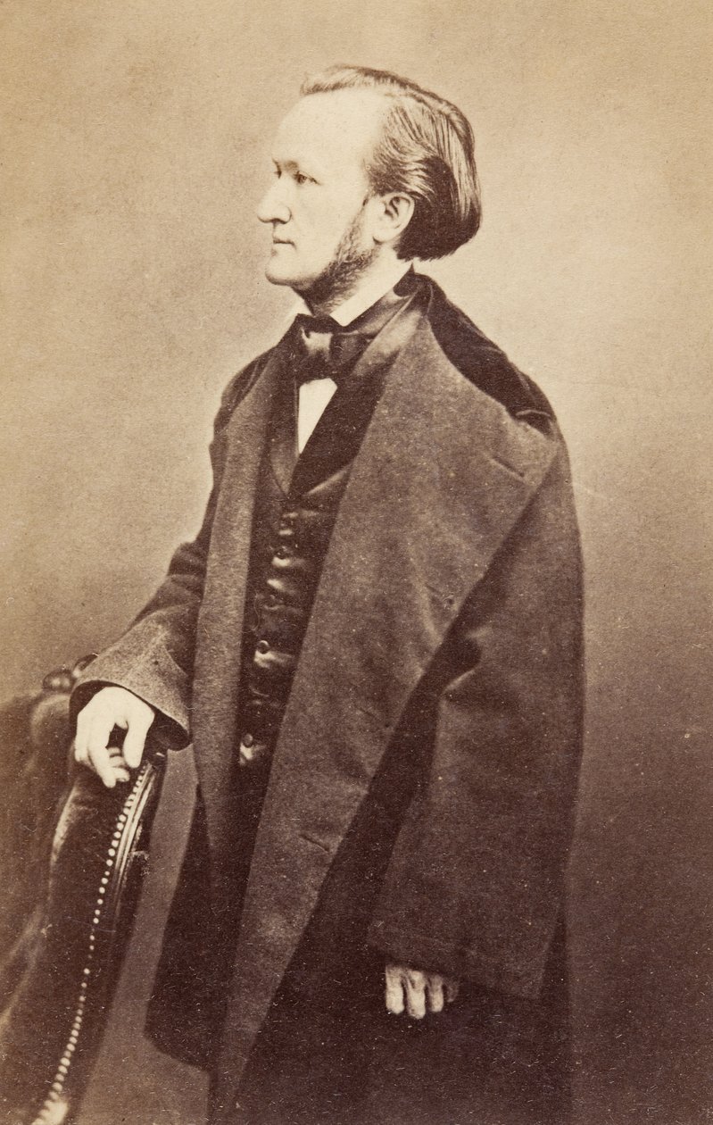 Portrett av Richard Wagner, ca. 1860-tallet (s/hvitt-bilde) av Unknown photographer