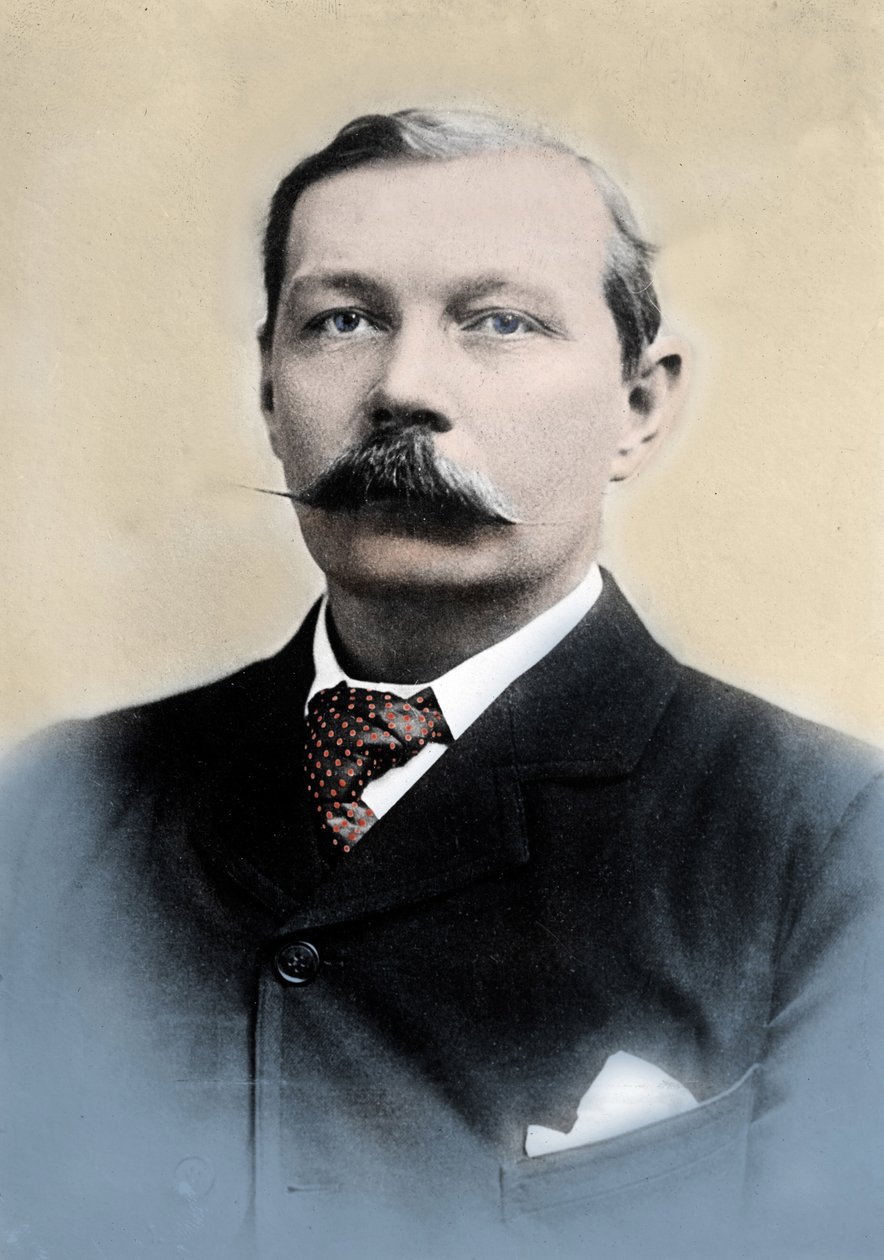 Portrett av Sir Arthur Conan Doyle (1859-1930), engelsk forfatter, skaperen av karakteren til "Sherlock Holmes". av Unknown photographer