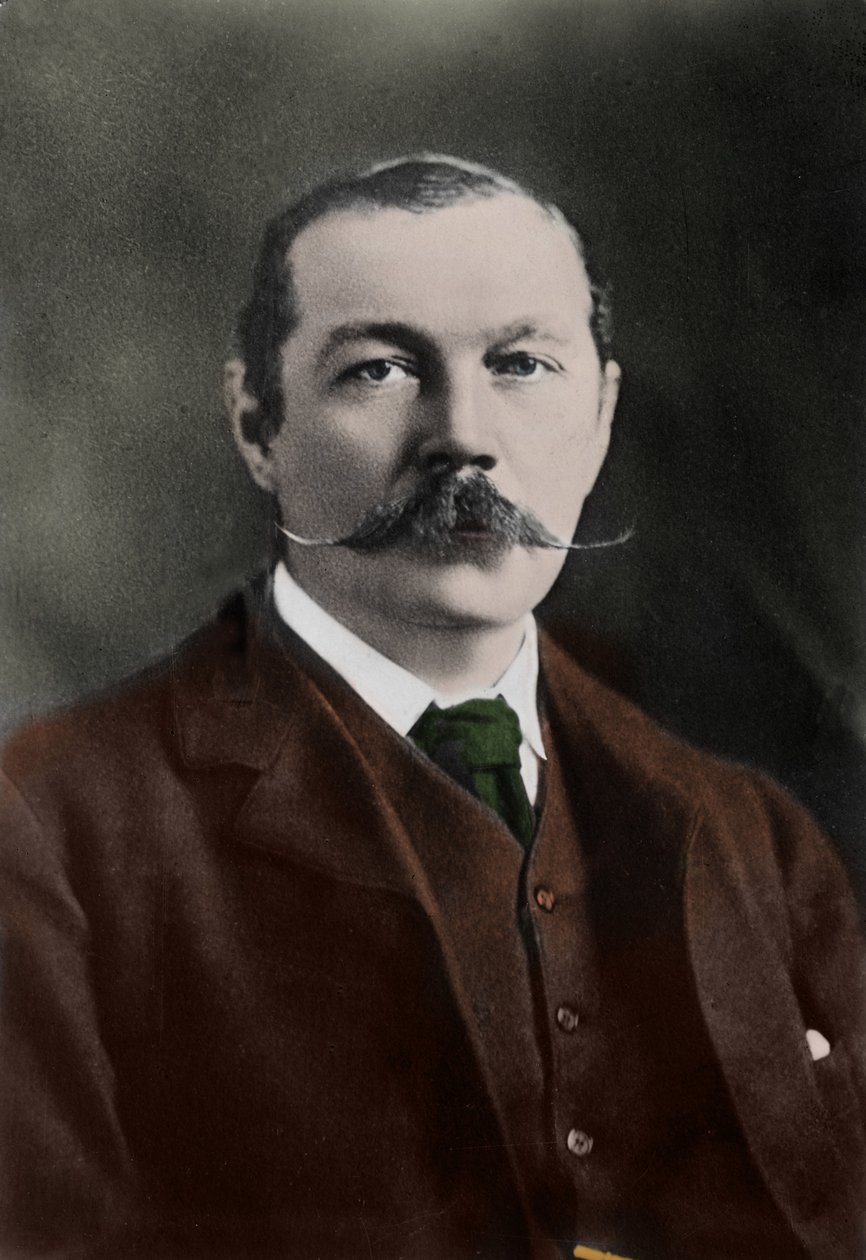 Portrett av Sir Arthur Conan Doyle (1859-1930), engelsk forfatter, skaperen av karakteren til "Sherlock Holmes". av Unknown photographer