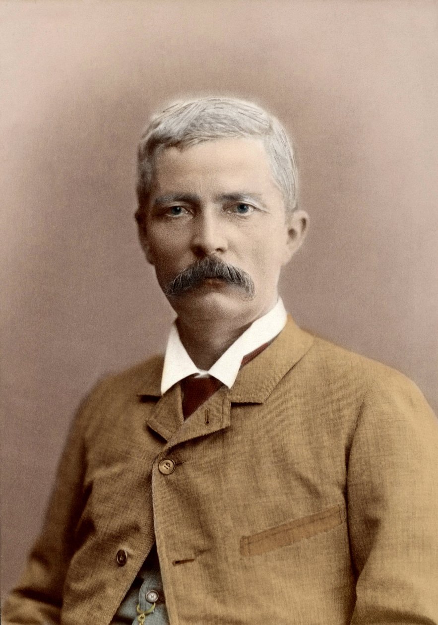 Portrett av Sir Henry Morton Stanley (født John Rowlands) (1841-1904), walisisk journalist og oppdagelsesreisende. senere farging av Unknown photographer