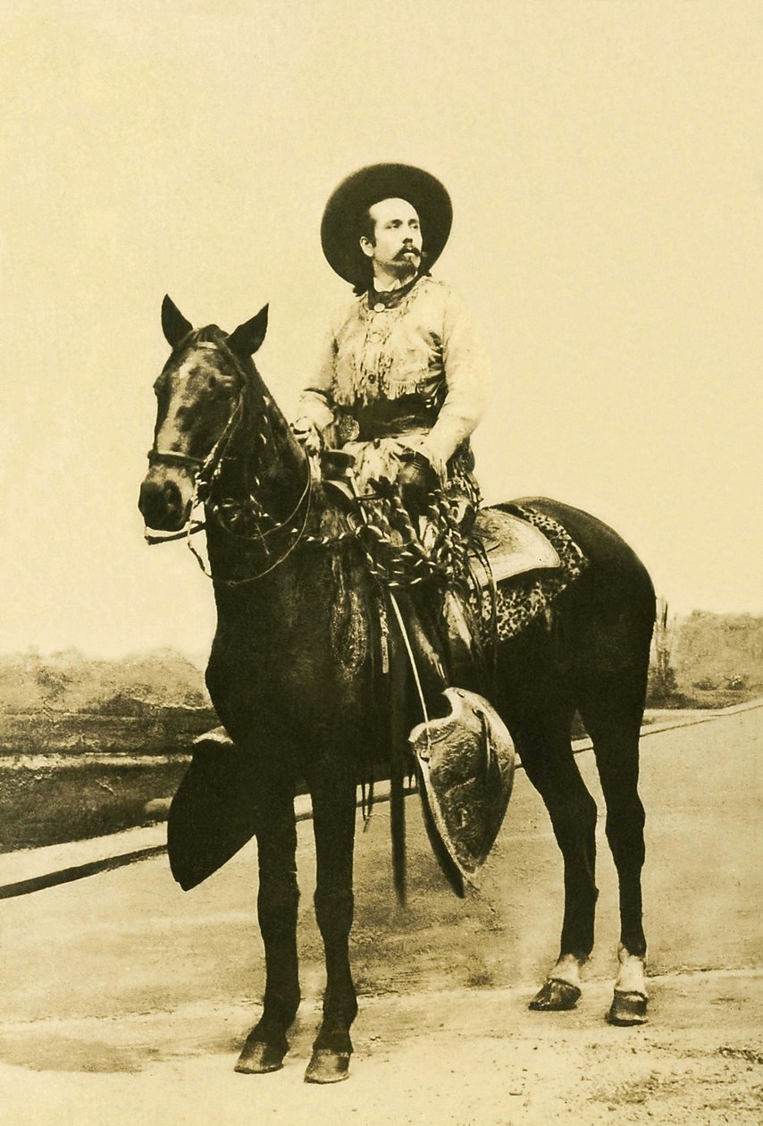 Portrett av William Frederic Cody (1846-1917), kjent som Buffalo Bill, amerikansk soldat, eventyrer og rytterskuespiller. av Unknown photographer