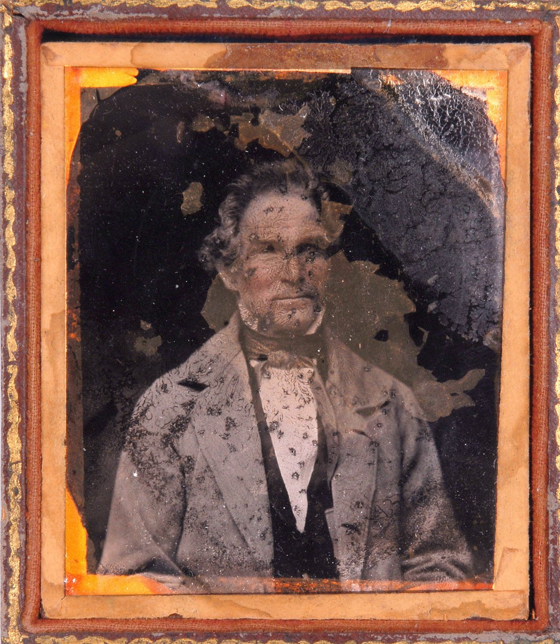 Portrait of a man. Daguerreotype (Daguerre) under frame circa 1850. av Unknown photographer