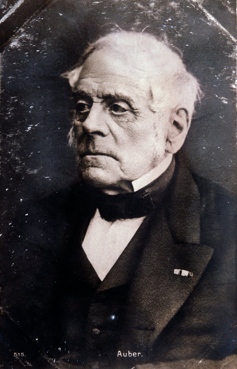 Portrett av den engelske komponisten Daniel Francois Esprit Auber (1782-1871) Fotografi. 1800-tallet. Milano, biblioteca del conservatorio av Unknown photographer