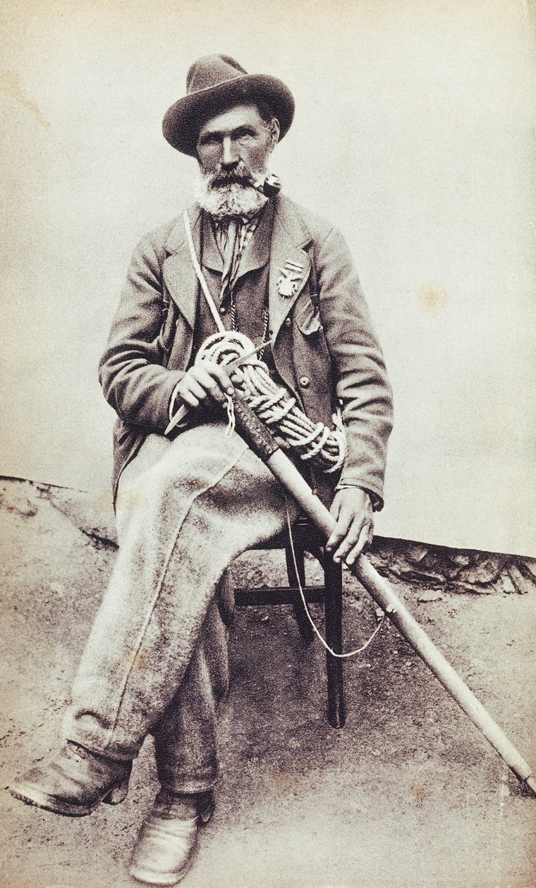 Portrett av den italienske fjellklatren Jean-Antoine Carrel (Valtournenche av Unknown photographer