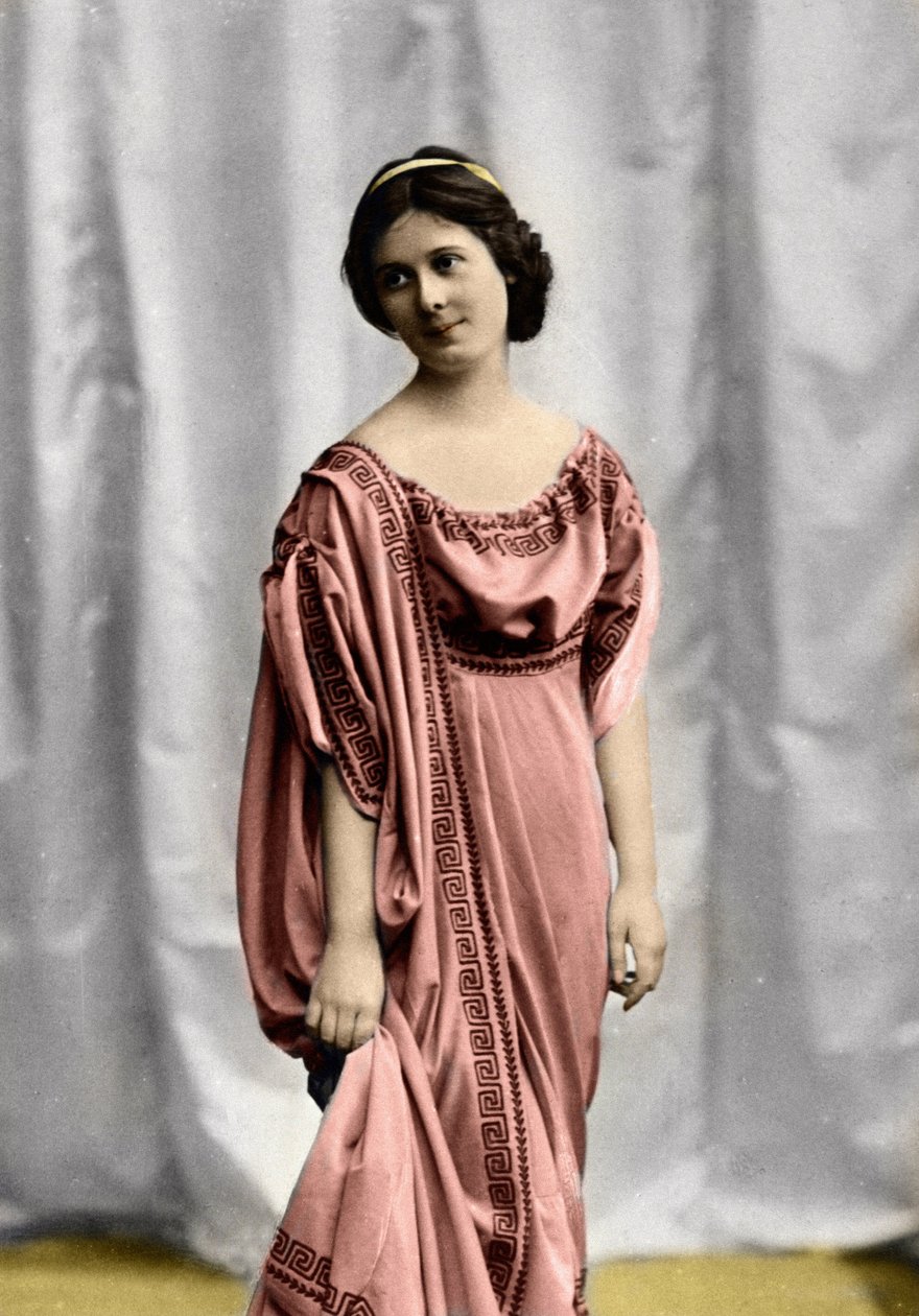 Portrett av danseren Isadora Duncan (1877-1927) (Portrett av danseren Isadora Duncan) Fotografi begynnelsen av det 20. århundre Privat samling av Unknown photographer