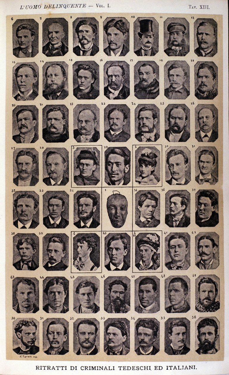 Portretter av tyske og italienske kriminelle. Album med fotografier samlet av Cesare Lombroso (1835-1909), italiensk kriminolog: "" Den kriminelle mannen"" av Unknown photographer