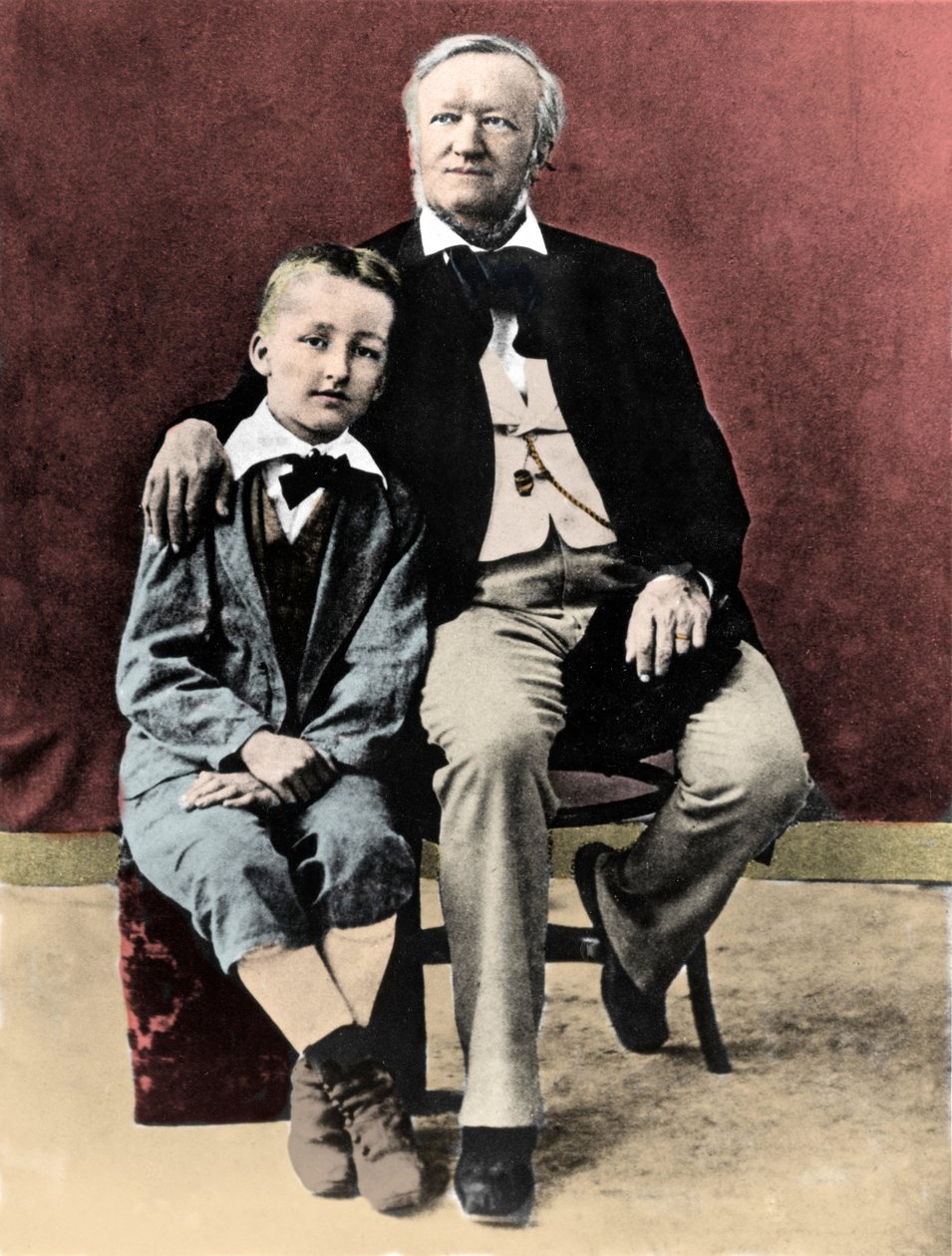 Richard Wagner med sønnen Siegfried Wagner (1869-1930) rundt 1880 av Unknown photographer