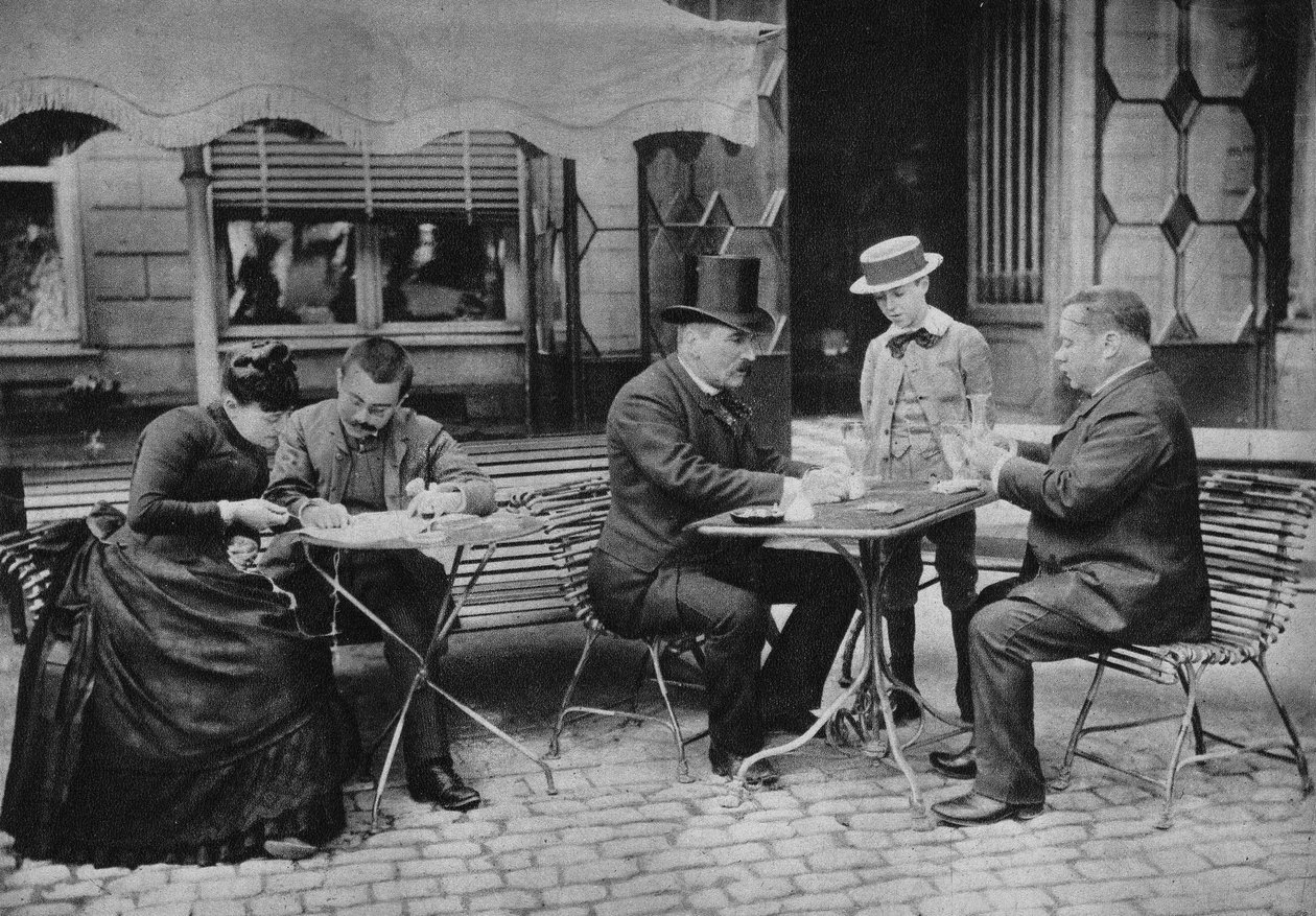 Scene i dagliglivet, tradisjonen med "" den hellige time""". Fotografi, sent på 1800-tallet, Paris. Coll. Selva. av Unknown photographer