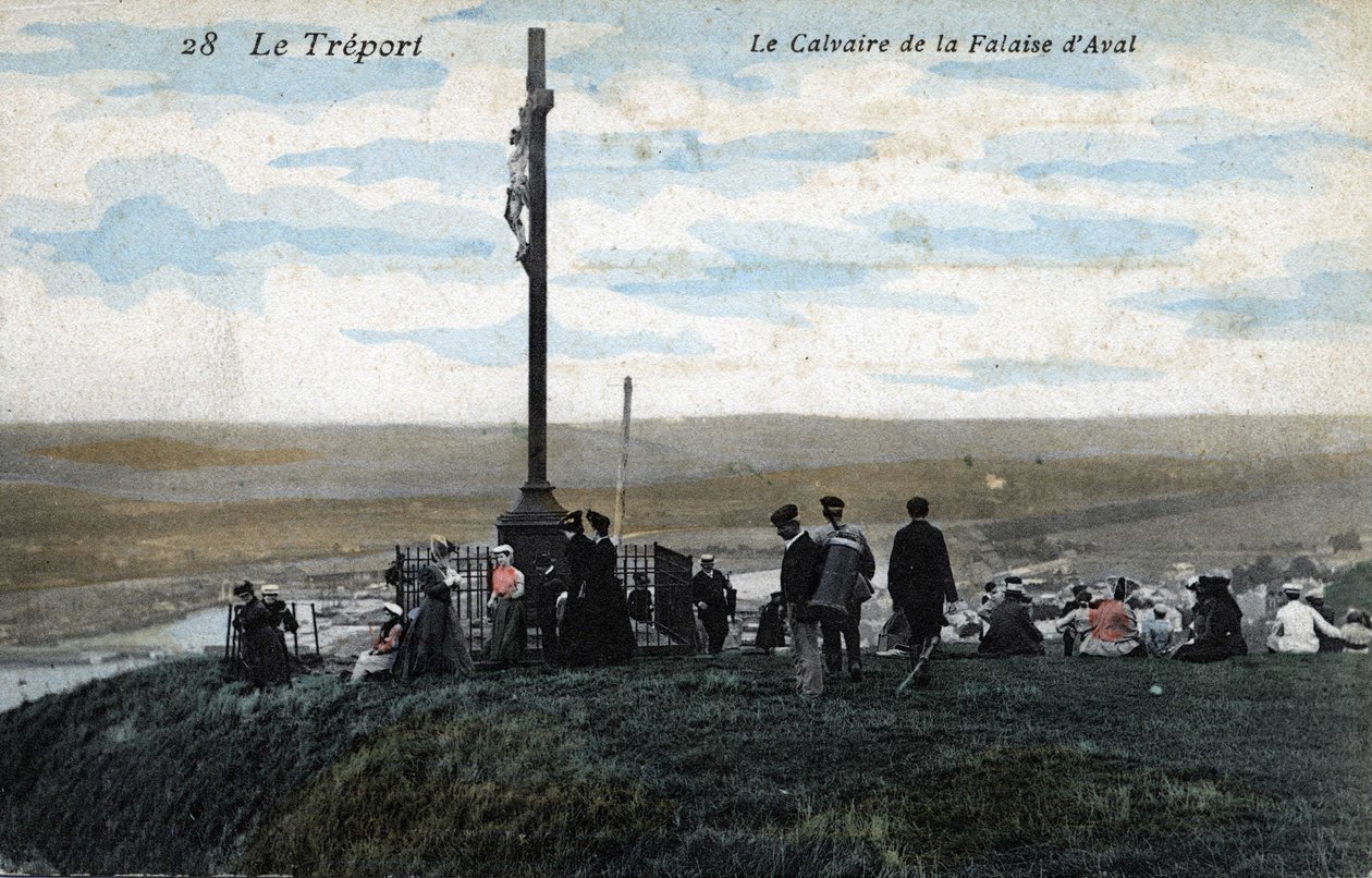 Golgata ved Aval-klippen. Treporten. Fargerikt fotografi fra begynnelsen av 1900-tallet. av Unknown photographer