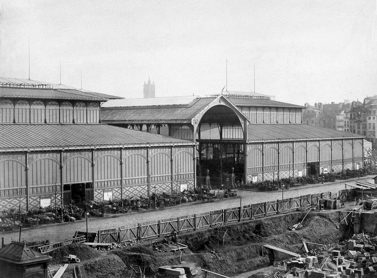 Det sentrale markedet i Paris (Balard-paviljonger), sent på 1800-tallet av Unknown photographer