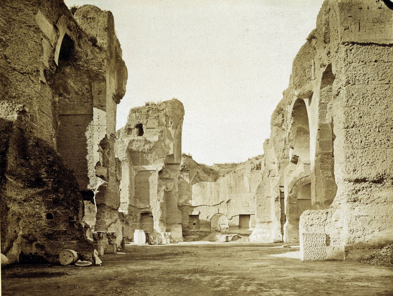 Ruinene av termalbadene til Caracalla i Roma av Unknown photographer