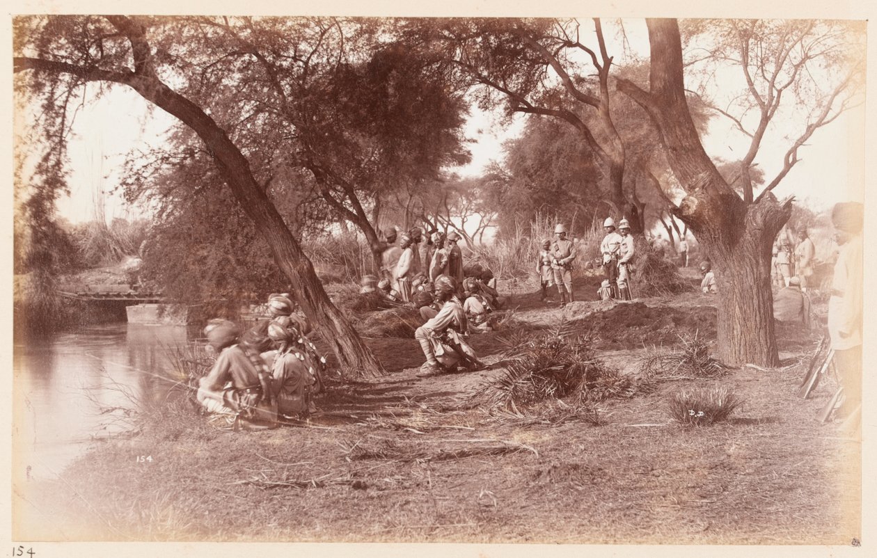 Beslaget av Alipur kanalbro av Guides Cavalry, Delhi treningsleir, 1885 av Unknown