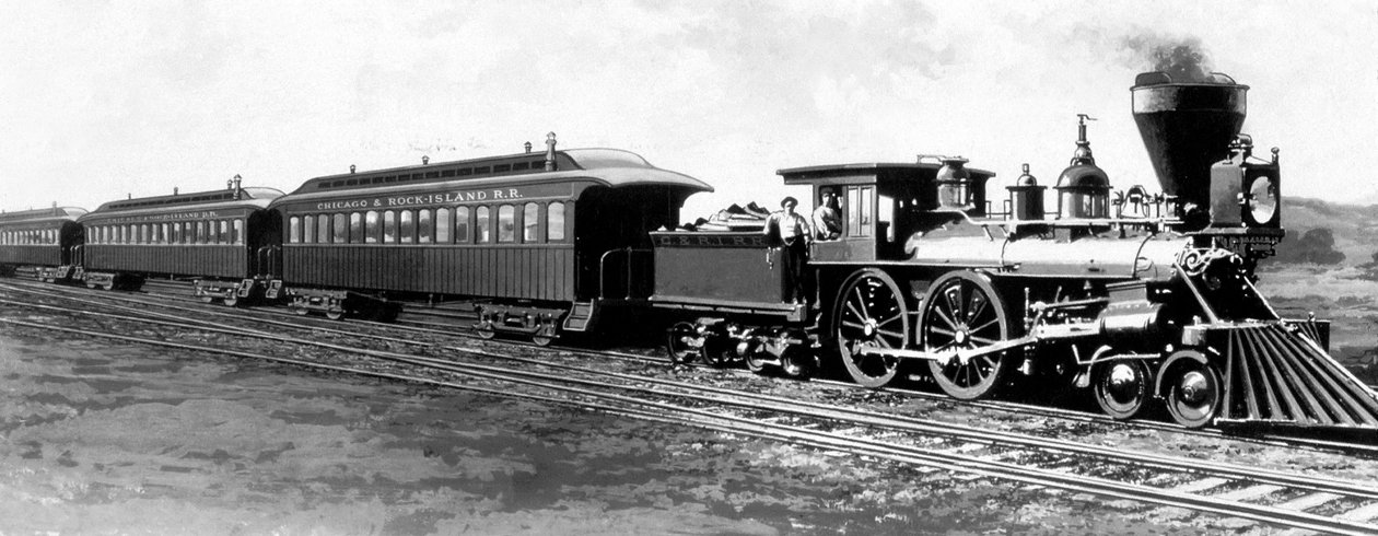 Toget til Chicago, Rock Island og Pacific Railroad (CRI&P RR) brukt fra 1852 av Unknown photographer