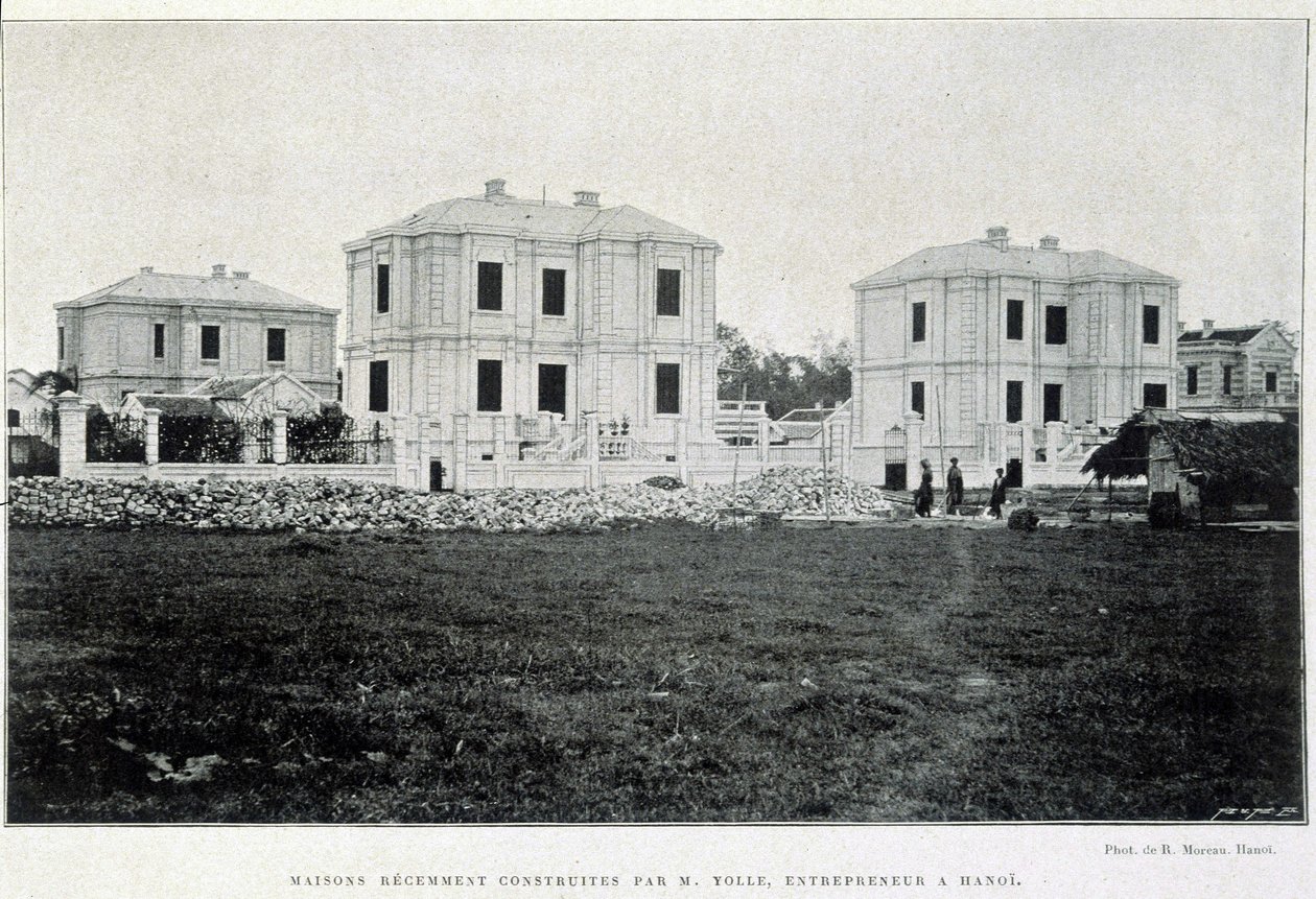 Rekkehus bygget i Hanoi av gründer Yolle, "Le Tonkin i 1900" av Robert Dubois. av Unknown photographer
