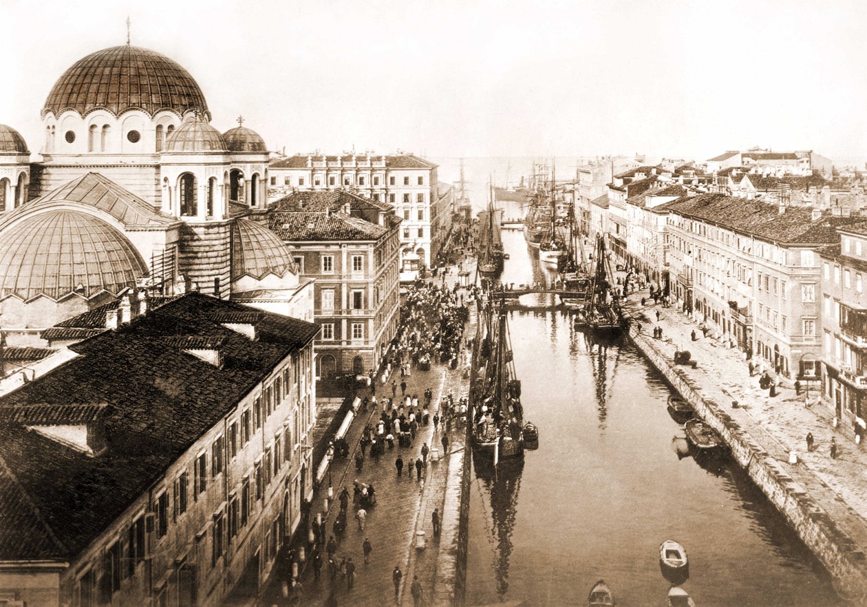Utsikt over byen Trieste på slutten av 1800-tallet. av Unknown photographer