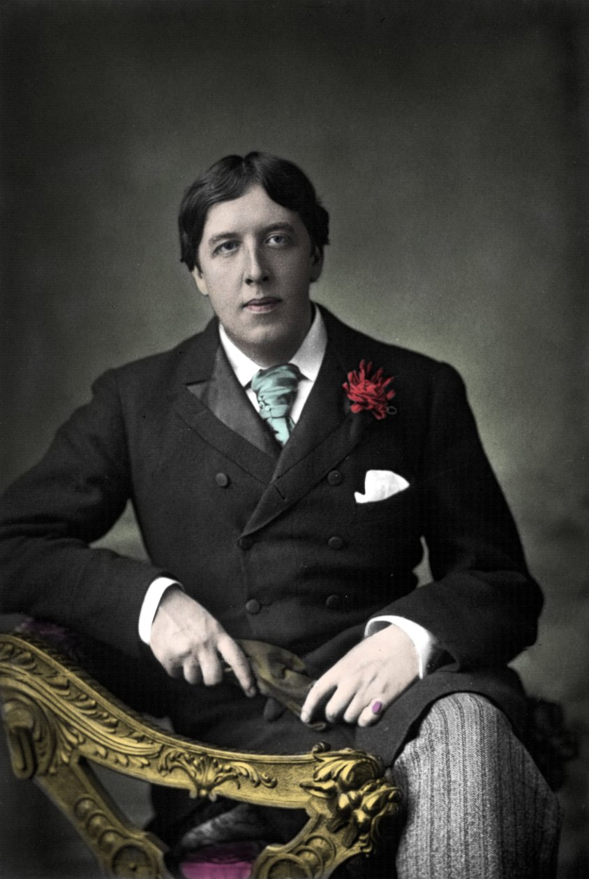portrett av forfatteren Oscar Wilde. 1800-talls fotografi av Unknown photographer