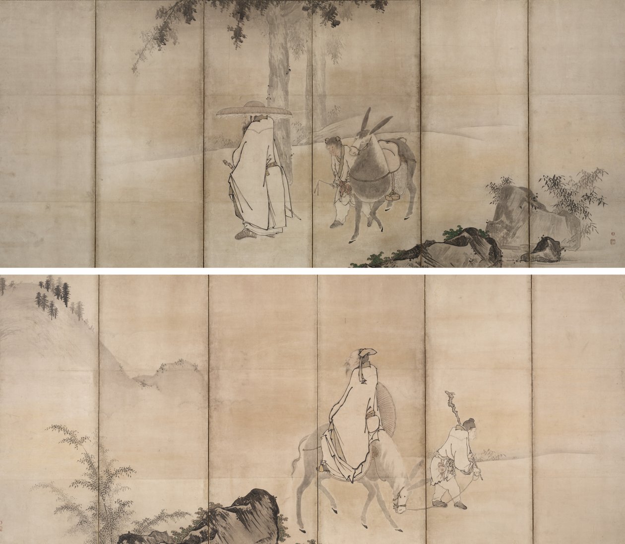 Su Shi (So Shoku) og Pan Lang (Han Rō) av Unkoku Tōgan