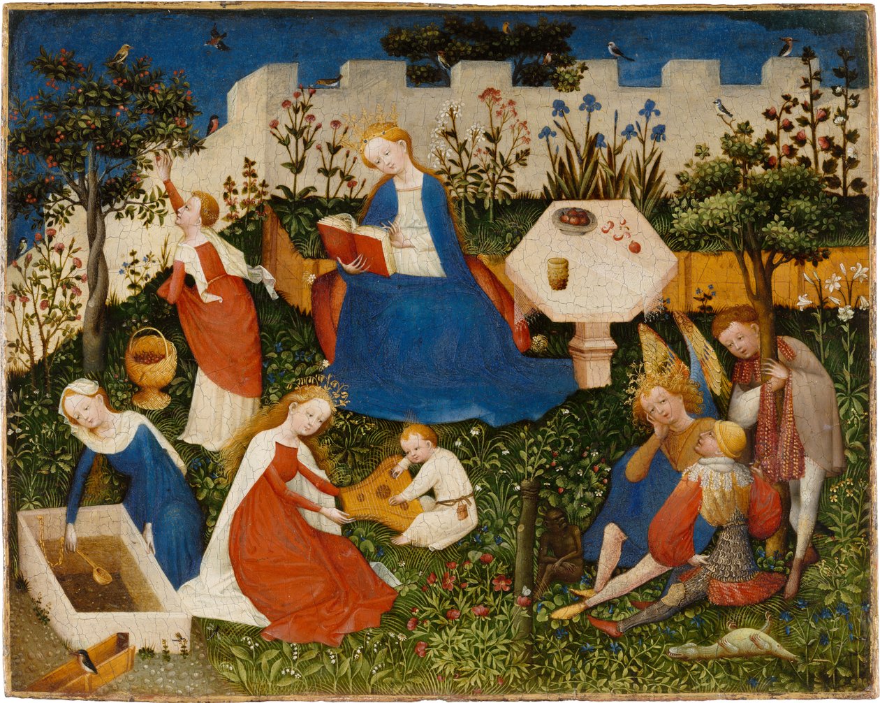 The Little Garden of Paradise, ca. 1410-20 (blandet media på eik) av Upper Rheinish Master
