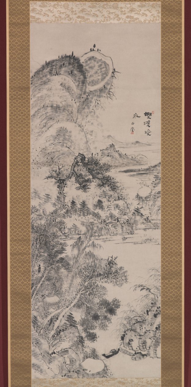 Tom ferge ved et villmarkskryss, ca. 1800 (blekk på papir) av Uragami Gyokudo