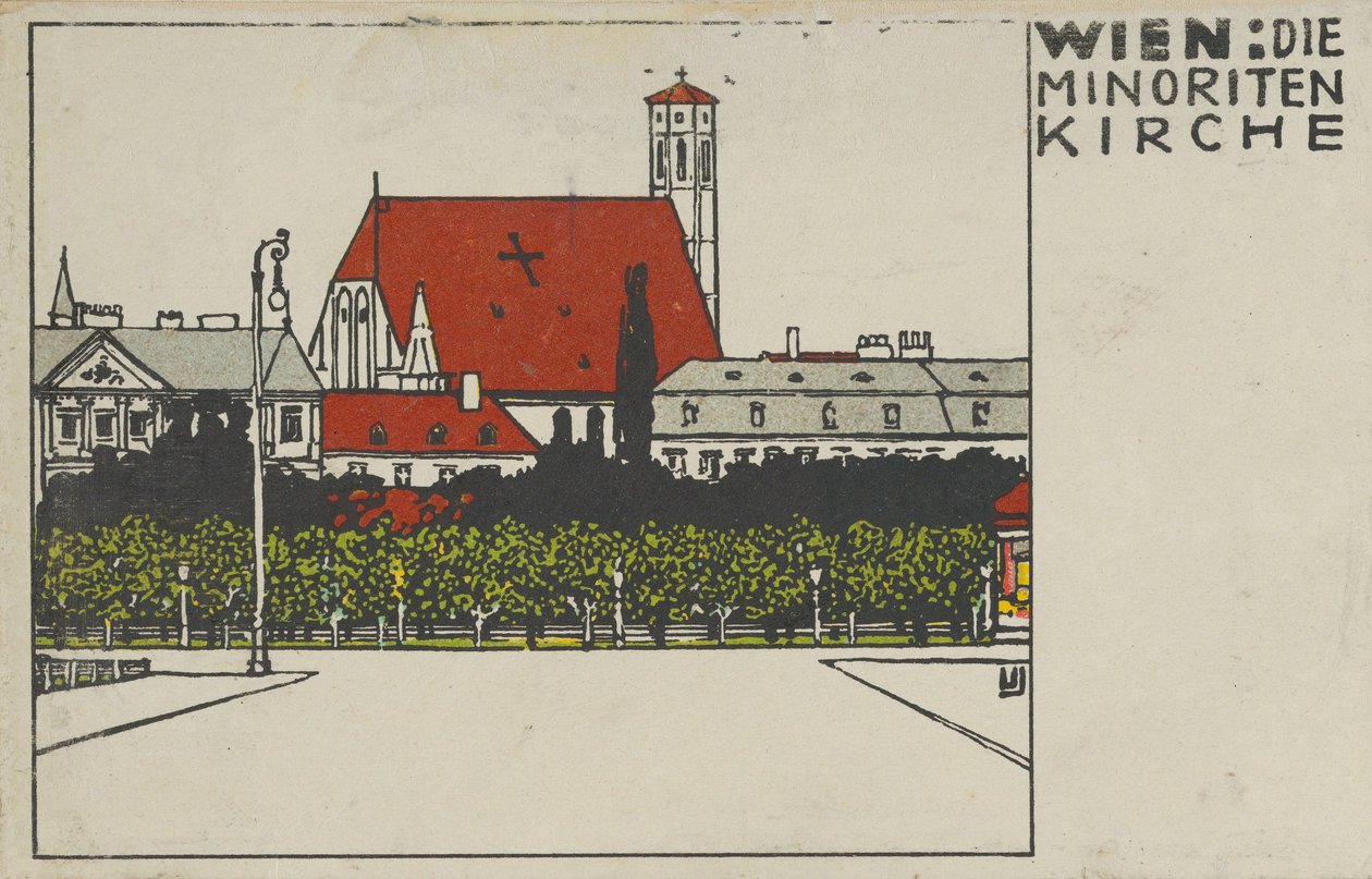 Viena: Biserica Minorită Viena: Biserica Minorită, 1908. norvegiană av Urban Janke