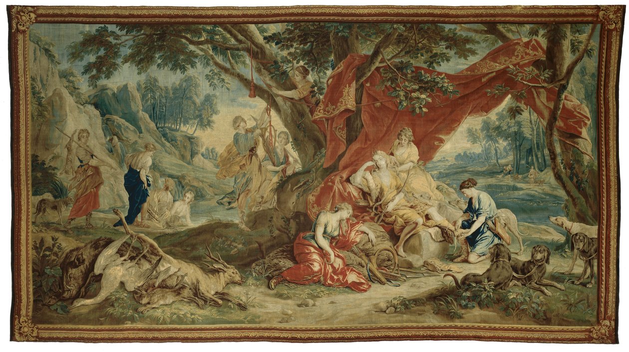 Hvilende Diana, fra gudenes triumfer av Urbanus Leyniers (possibly)
